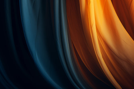 an abstract image of a blue and orange fabricの素材