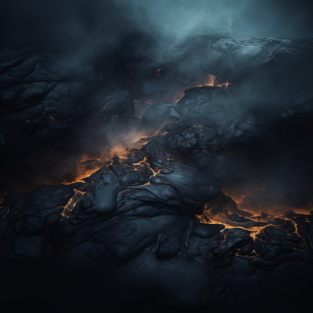 an image of a lava flow on a dark backgroundの素材