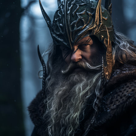 an image of a bearded man with a long beardの素材