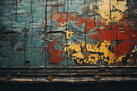 an old wooden door with paint peeling off of itの素材