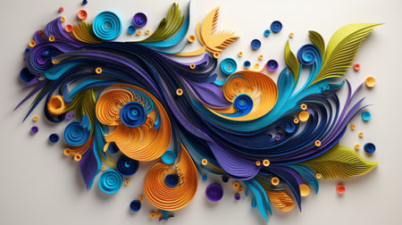colorful paper art with swirls and swirlsの素材