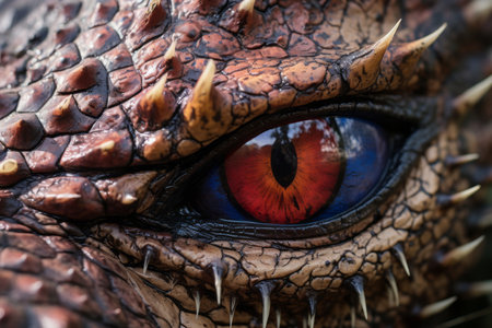 a close up of a dragons eyeの素材