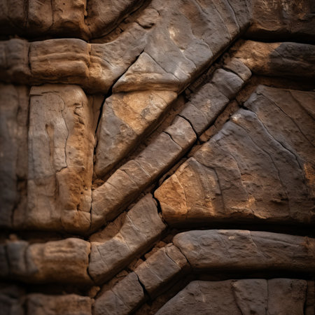 a close up of a stone wall with a pattern on itの素材