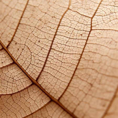 a close up view of a brown leafの素材
