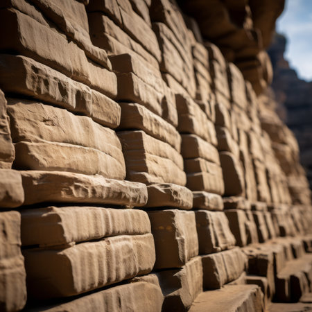 a close up view of a wall made out of bricksの素材