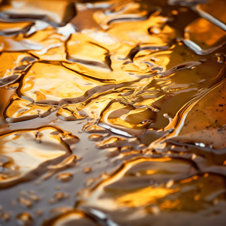 a close up view of oil and water on a surfaceの素材