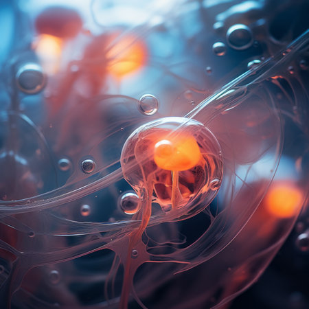 a close up view of the inside of a cellの素材