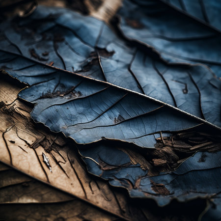 a close up view of some leaves on the groundの素材
