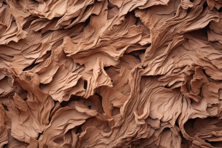 a close up view of a pile of brown fabricの素材