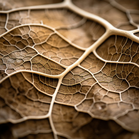 a close up view of the veins of a leafの素材