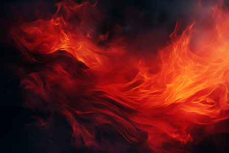 a red and black background with flames and smokeの素材