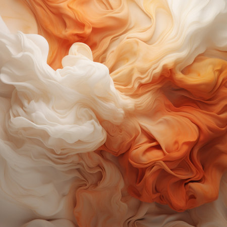 an abstract image of orange and white fabricの素材