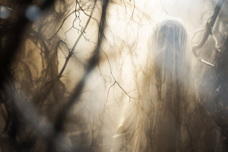 an image of a ghost in the woodsの素材