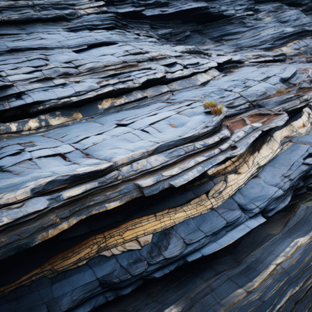 an image of a rock formation that is made of black and white rocksの素材