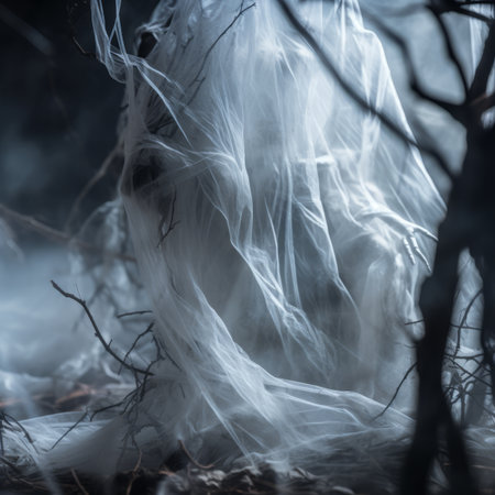an image of a ghostly figure in a forestの素材