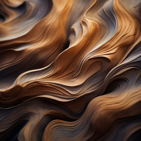 an abstract image of wavy brown and black wavesの素材