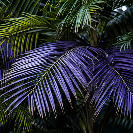 purple leaves of a palm treeの素材