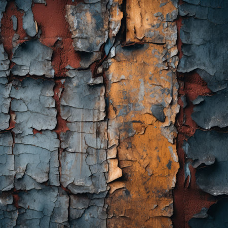 old paint peeling off of a wallの素材