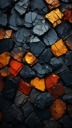 Photo pour an abstract image of rocks with orange and black colors - image libre de droit