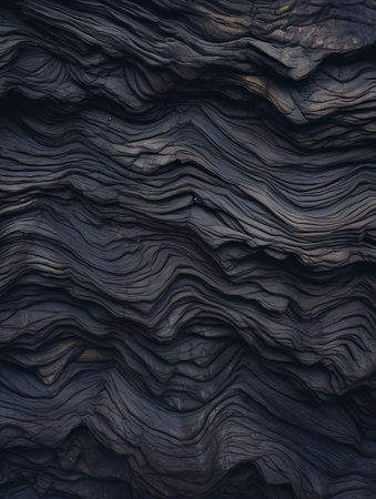 black lava rock with wavy lines on itの素材