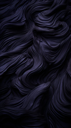 an abstract image of black waves on a dark backgroundの素材