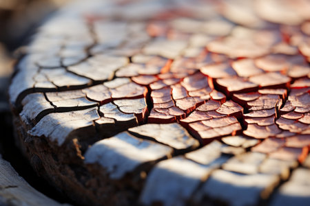 a close up of a piece of wood with a crack in itの素材