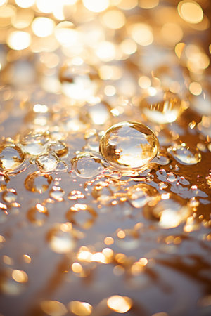 a close up of water droplets on a surfaceの素材
