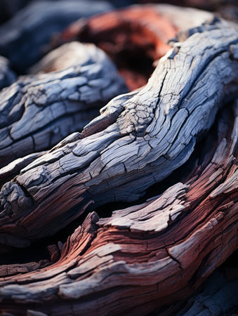 a close up view of a bunch of woodの素材