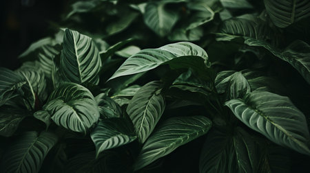 a close up view of a plant with green leavesの素材