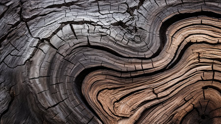 a close up view of a tree trunk with a wavy patternの素材