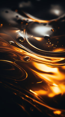 abstract background with oil droplets on a black backgroundの素材