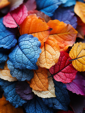 colorful autumn leaves background stock photoの素材