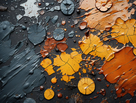 colorful paint splatters on a black backgroundの素材