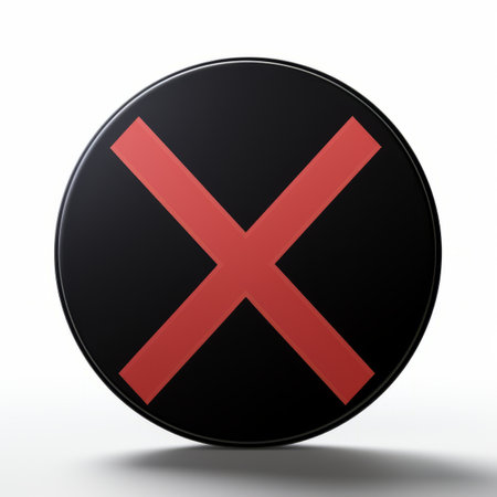 a black and red cross sign on a white backgroundの素材