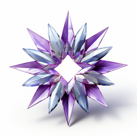 3d render of a purple starburst on a white backgroundの素材