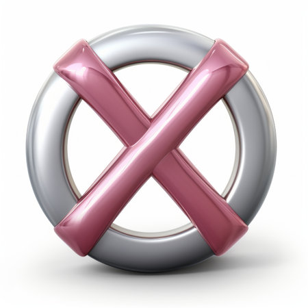 a pink and silver cross symbol on a white backgroundの素材