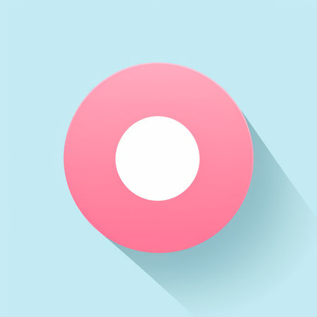a pink donut icon on a blue backgroundの素材