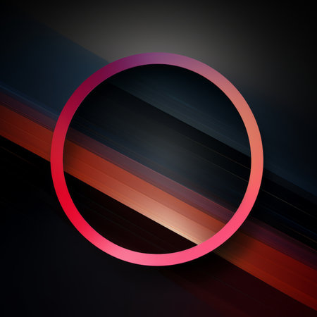a red and black circle on a dark backgroundの素材