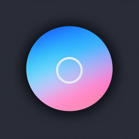 a pink and blue disc on a dark backgroundの素材