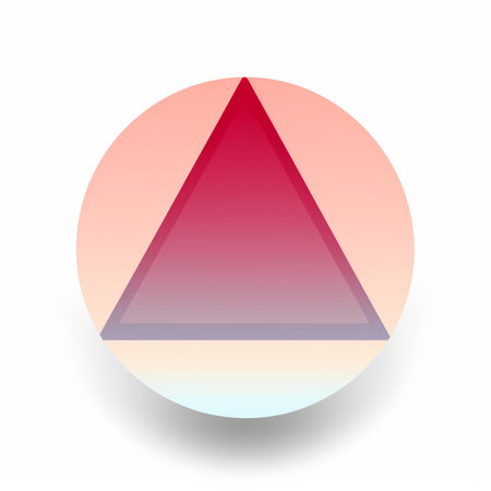 a red and pink triangle on a white backgroundの素材
