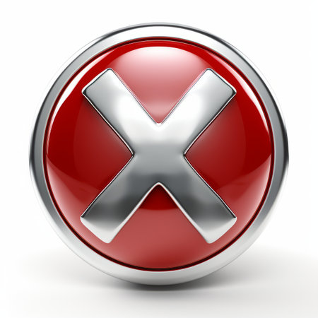 a red and silver x symbol on a white backgroundの素材