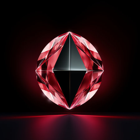 a red diamond on a black backgroundの素材