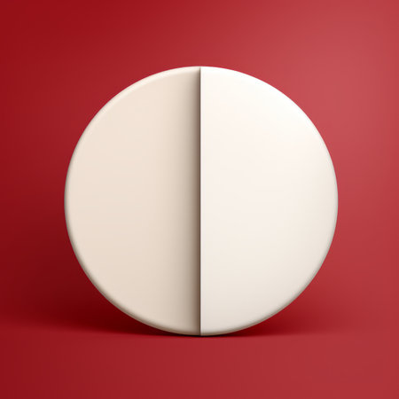 a white and red pill on a red backgroundの素材