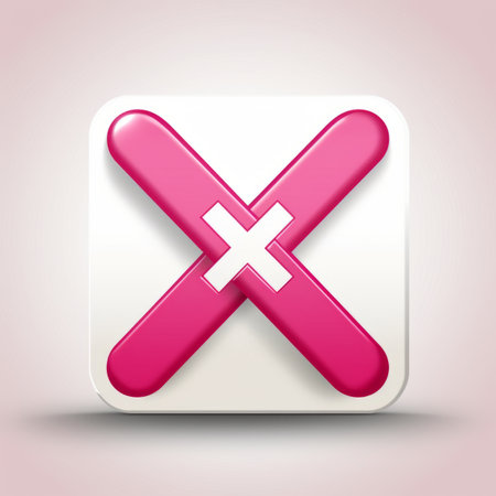 an icon of a pink cross with an x on itの素材