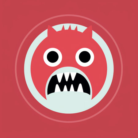 an illustration of a red monster on a red backgroundの素材