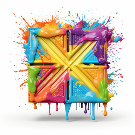 an image of a colorful paint splatter on a white backgroundの素材
