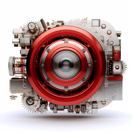 an image of a mechanical device with gears on itの素材