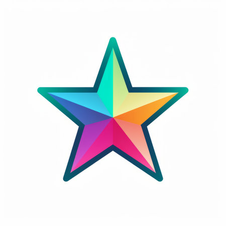 a colorful star on a white backgroundの素材