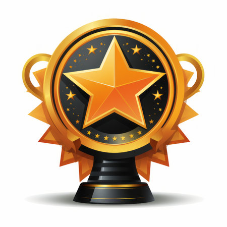 a golden star award on a white backgroundの素材