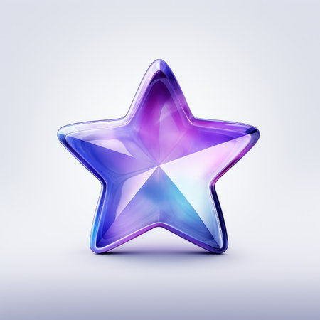 a purple and blue star on a white backgroundの素材